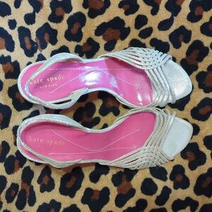 Kate Spade Gold Metallic Sandal. Retail $298.00.